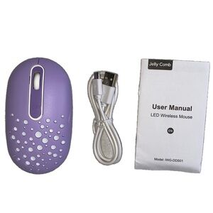 Jelly Comb Model IWG-DDS01 Backlit Wireless Right-Handed Mouse, Purple